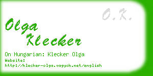 olga klecker business card